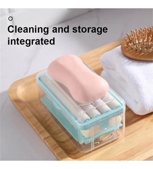 Multifunctional Foaming Soap dish with drain Soap Box with bubbler Suitable for laundry Soap Holder For Bathroom Cleaning Tool